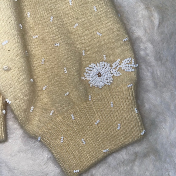 Vintage Gene Shelly Hand Beaded Angora Sweater - Picture 3 of 14